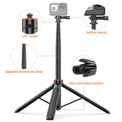 PULUZ 1.3m Action Camera Selfie Stick Tripod Vlog Live Streaming Holder, 1.4m Action Camera Tripod