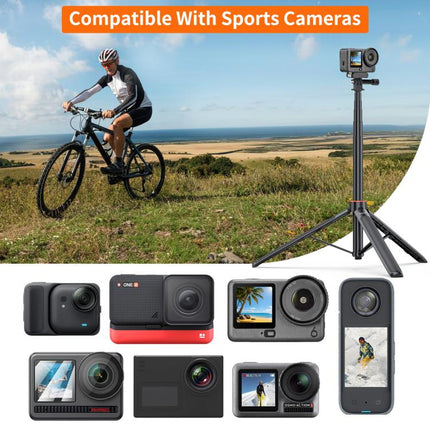 PULUZ 1,3 m Action-Kamera-Selfie-Stick-Stativ Vlog Live-Streaming-Halter, 1,4 m Action-Kamera-Stativ