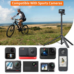 PULUZ 1.3m Action Camera Selfie Stick Tripod Vlog Live Streaming Holder, 1.4m Action Camera Tripod