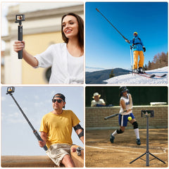 PULUZ 1.3m Action Camera Selfie Stick Tripod Vlog Live Streaming Holder, 1.4m Action Camera Tripod