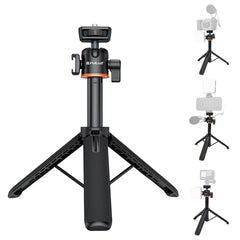 PULUZ Mini Phone Camera Extension Tripod Stand 360 Degree Ball Head Cold Shoe Selfie Stick, Phone Camera Tripod