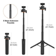 PULUZ Mini-Telefonkamera-Verlängerungsstativständer 360-Grad-Kugelkopf Kaltschuh-Selfie-Stick, Telefonkamera-Stativ