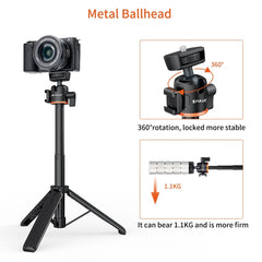 PULUZ Mini Phone Camera Extension Tripod Stand 360 Degree Ball Head Cold Shoe Selfie Stick, Phone Camera Tripod