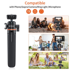 PULUZ Mini Phone Camera Extension Tripod Stand 360 Degree Ball Head Cold Shoe Selfie Stick, Phone Camera Tripod