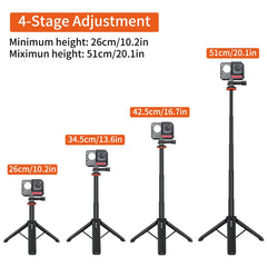 PULUZ Action Camera Extension Tripod Selfie Stick Stand for GoPro, Action Camera Tripod