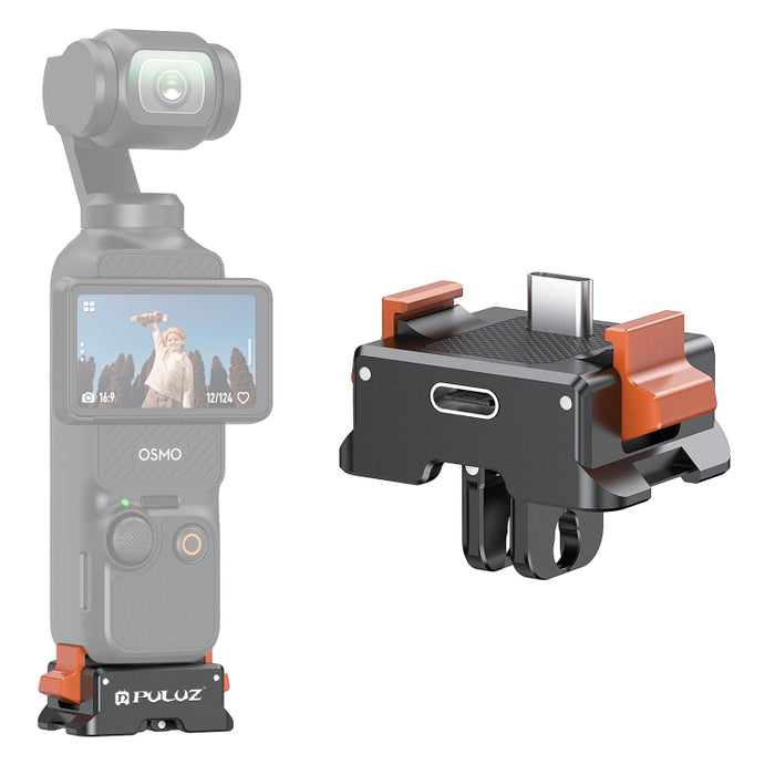 Adaptador de montaje de liberación rápida para base de carga tipo C PULUZ para DJI Osmo Pocket 3, base de carga tipo C