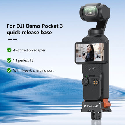 For DJI Osmo Pocket 3 PULUZ Type-C Charging Base Quick Release Mount Adapter