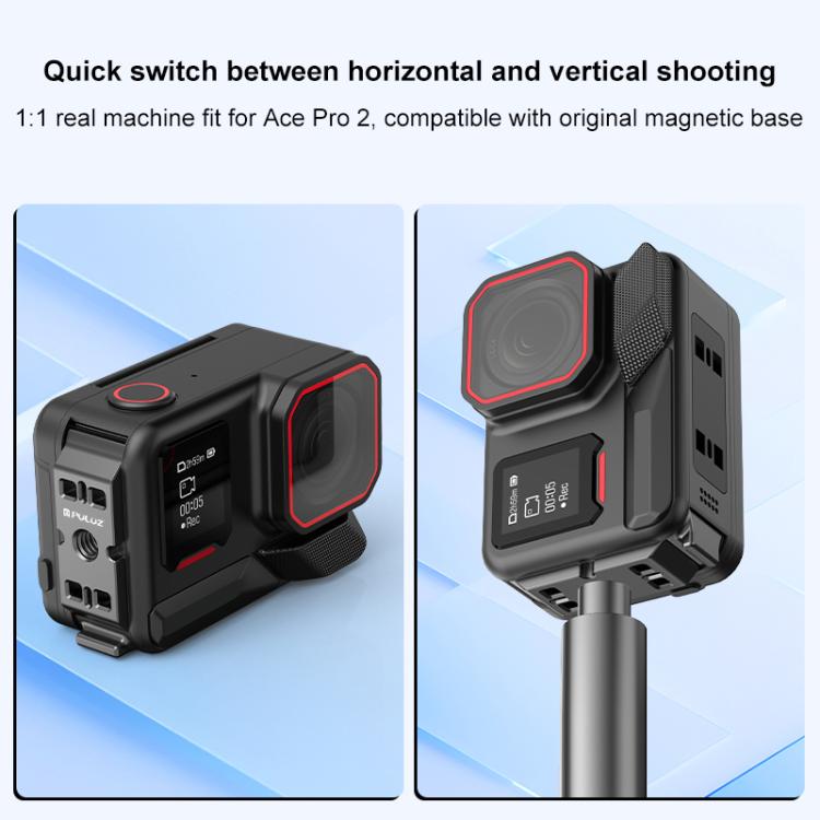 Cubierta de interfaz lateral de batería de aleación de aluminio PULUZ ACE/AC para Insta360 Ace Pro 2, para puerto ACE/AC de Insta360 Ace Pro 2