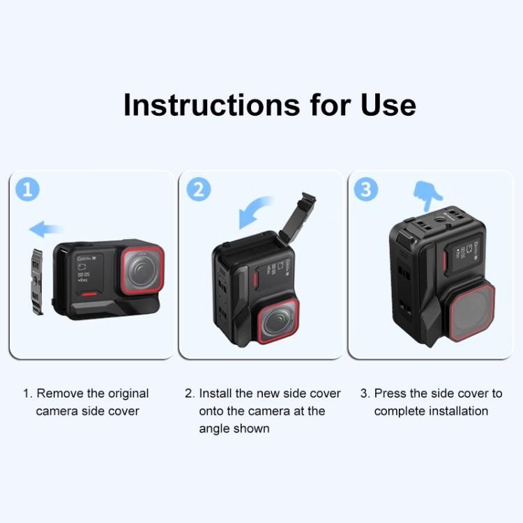Cubierta de interfaz lateral de batería de aleación de aluminio PULUZ ACE/AC para Insta360 Ace Pro 2, para puerto ACE/AC de Insta360 Ace Pro 2