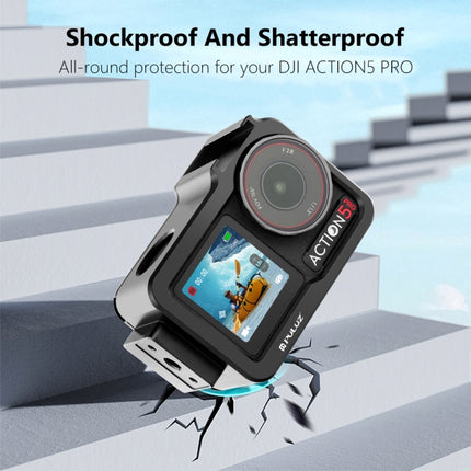 For DJI Osmo Action 5 Pro PULUZ Metal Cage Expansion Adapter Frame with Cold Shoe