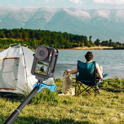 For DJI Osmo Action 5 Pro PULUZ Metal Cage Expansion Adapter Frame with Cold Shoe