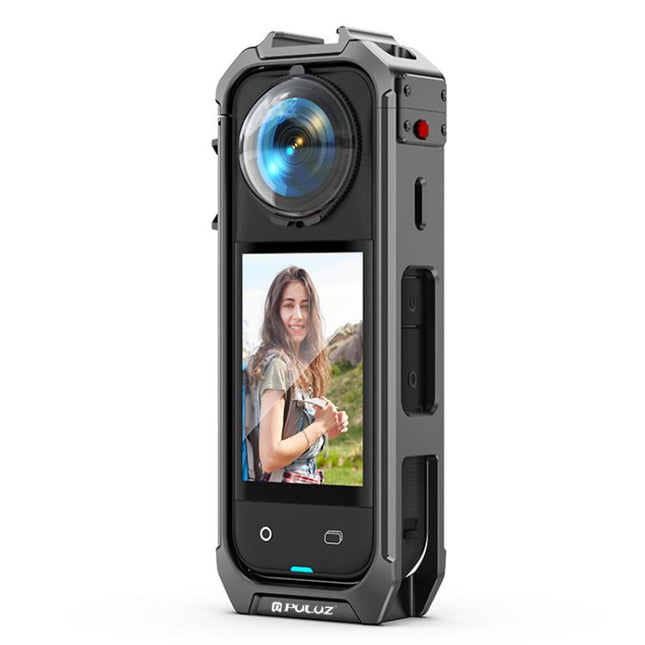 For Insta360 X4 PULUZ Aluminum Alloy Protective Cage Rig Expand Cold Shoe Housing Frame