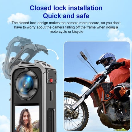 For Insta360 X4 PULUZ Aluminum Alloy Protective Cage Rig Expand Cold Shoe Housing Frame