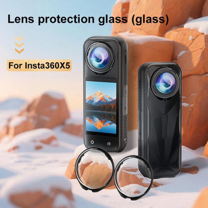 For Insta360 X5 PULUZ Rotating Optical Tempered Glass Lens Guard Protective Cover, Rotating Glass Lens Guard