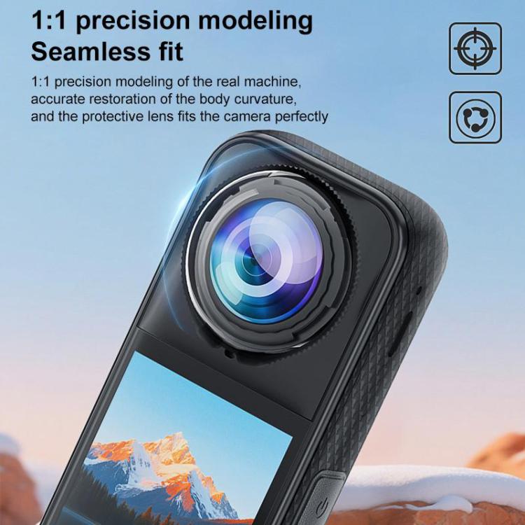 For Insta360 X5 PULUZ Rotating Optical Tempered Glass Lens Guard Protective Cover