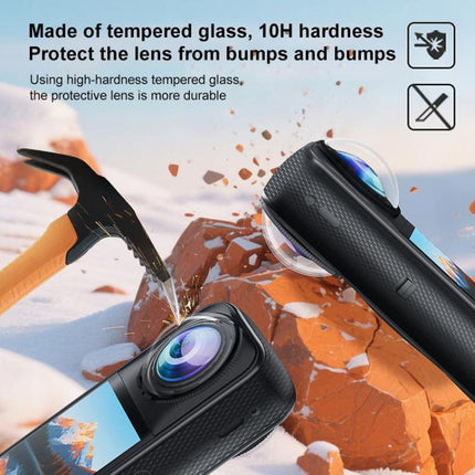 For Insta360 X5 PULUZ Rotating Optical Tempered Glass Lens Guard Protective Cover
