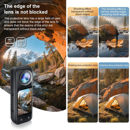 For Insta360 X5 PULUZ Rotating Optical Tempered Glass Lens Guard Protective Cover