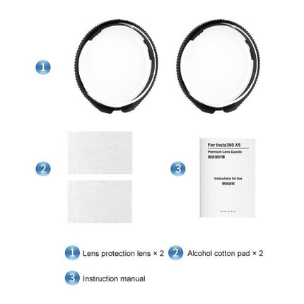 For Insta360 X5 PULUZ Rotating Optical Tempered Glass Lens Guard Protective Cover, Rotating Glass Lens Guard