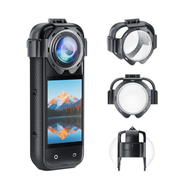 For Insta360 X5 PULUZ Snap-on Optical Tempered Glass Lens Guard Protective Cover