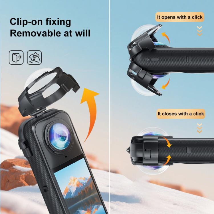 For Insta360 X5 PULUZ Snap-on Optical Tempered Glass Lens Guard Protective Cover, Snap-on Lens Guard