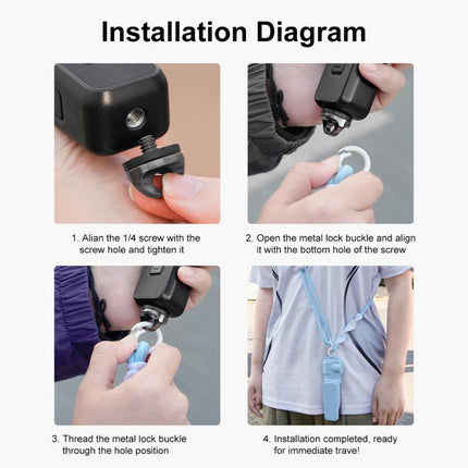 PULUZ Sports Camera Lanyard Long Adjustable Anti-lost Rope for OSMO Pocket 3 / Insta360 X4