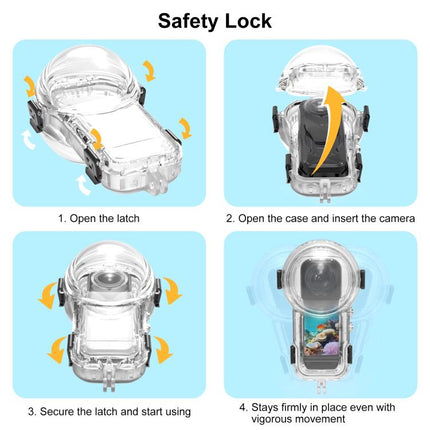 For Insta360 X5 PULUZ 60m Waterproof Sealed Diving Case