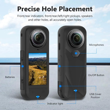 For Insta360 X5 PULUZ Silicone Protective Case with Lens Cover