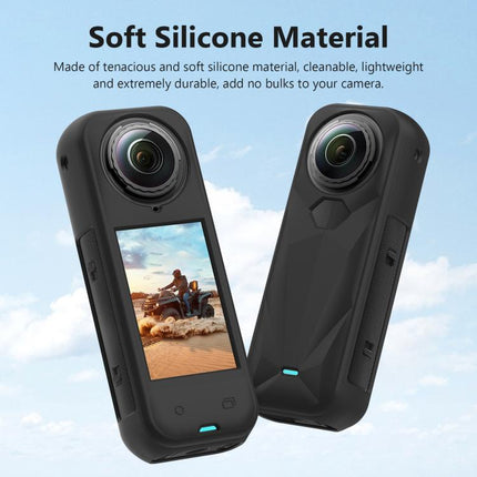 For Insta360 X5 PULUZ Silicone Protective Case with Lens Cover