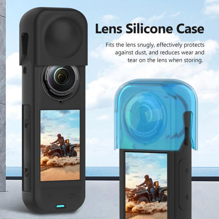 For Insta360 X5 PULUZ Silicone Protective Case with Lens Cover