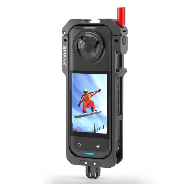 For Insta360 X5 PULUZ Metal Protective Cage Rig Housing Frame with Lens Cover