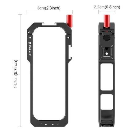 For Insta360 X5 PULUZ Metal Protective Cage Rig Housing Frame with Lens Cover