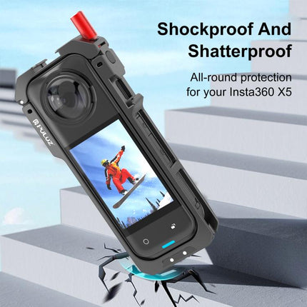 For Insta360 X5 PULUZ Metal Protective Cage Rig Housing Frame with Lens Cover