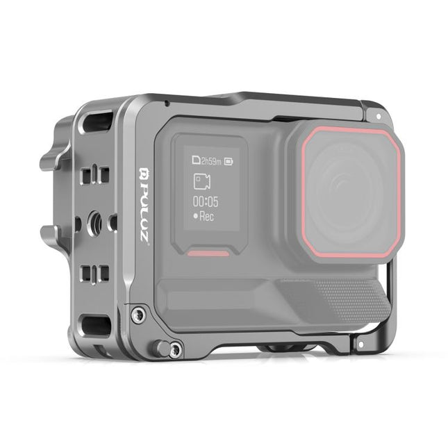 For Insta360 Ace Pro 2 PULUZ Aluminum Alloy Protective Cage Rig Dual Cold Shoe Housing Frame