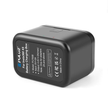 For Insta360 X5 PULUZ Dual-Batteries Charging Box Battery & Memory Card Storage Case