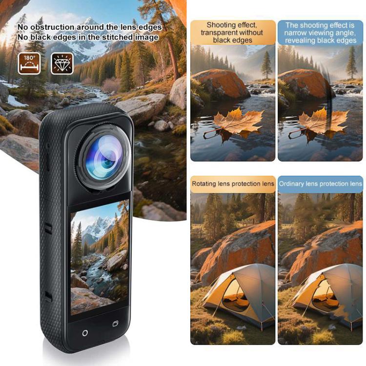 For Insta360 X5 PULUZ Rotation PC Lens Guard  Protective Cover