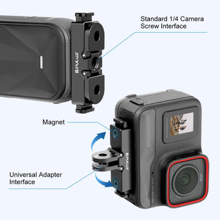 For Insta360 X5 / Ace Pro / Pro 2 PULUZ Aviation Aluminum Quick Release Base Adapter Bracket