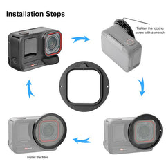 For Insta360 Ace Pro 2 PULUZ 52mm UV Lens Filter Adapter Ring with Lens Cover