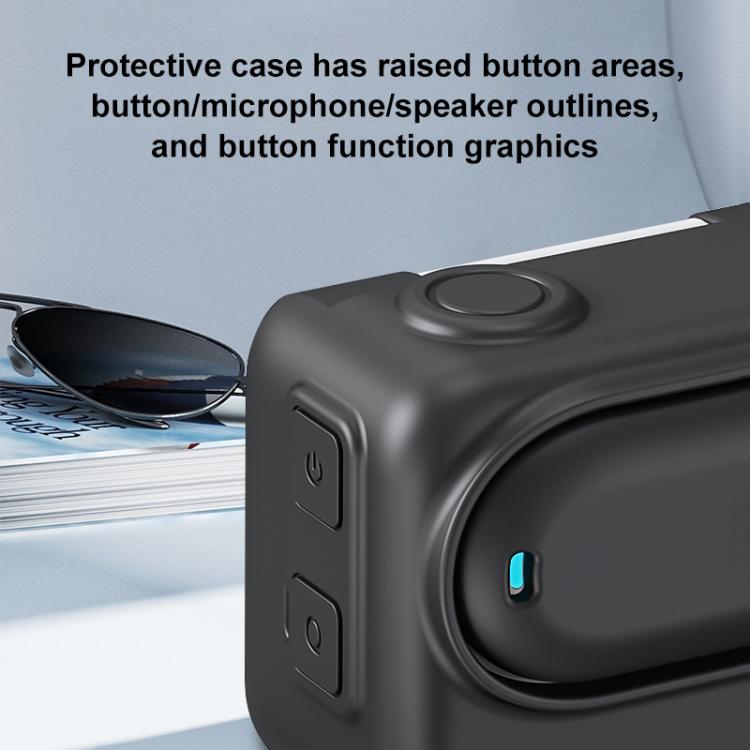 For Insta360 GO 3S PULUZ Camera Charging Box Silicone Cover with Lens Cap & Strap