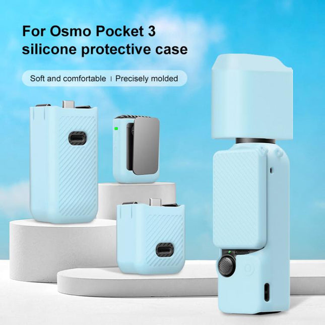 For DJI OSMO Pocket 3 PULUZ 6 in 1 Body Lens Handle Screen Mic Silicone TPU Cover