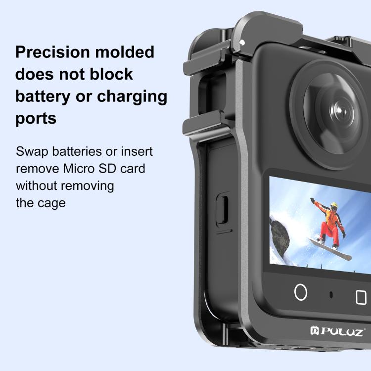 For DJI Osmo 360 PULUZ Aluminum Alloy Protective Cage Expansion Frame with Lens Cover