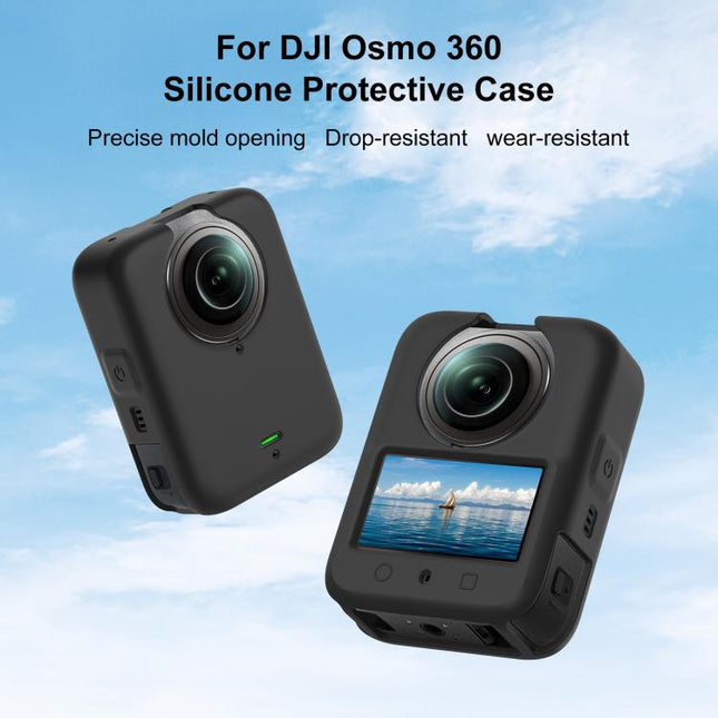 For DJI Osmo 360 PULUZ Silicone Body Protective Cover with Lens Cover, Body Cover with Lens Cover (Black), Body Cover with Lens Cover (Grey)