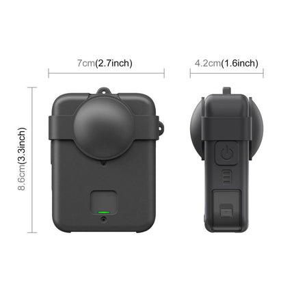 For DJI Osmo 360 PULUZ Silicone Protective Cover with Lens Cover & Lanyard, Cover with Lens Cover & Lanyard