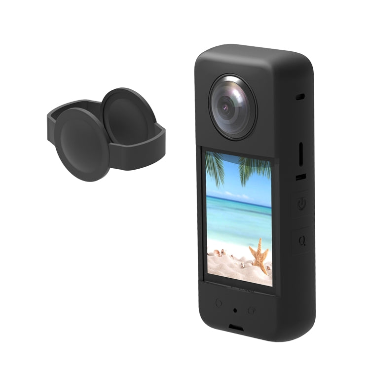 Para Insta360 X3 PULUZ Funda protectora de silicona con cubierta de lente, Funda de silicona (Negra), Funda de silicona (Azul), Funda de silicona (Roja)