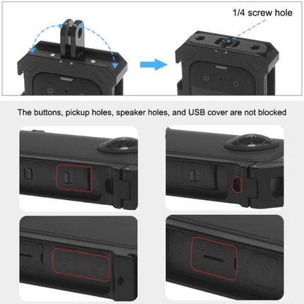 Para Insta360 X3 PULUZ, marco de carcasa de jaula protectora de metal con base de zapata fría expandible y adaptador de trípode, jaula de metal de stock de EE. UU., jaula de metal
