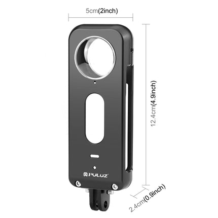 Para Insta360 X3 PULUZ, marco de carcasa de jaula protectora de metal con protector de lente, marco de metal con protector de lente, stock de EE. UU., marco de metal con protector de lente