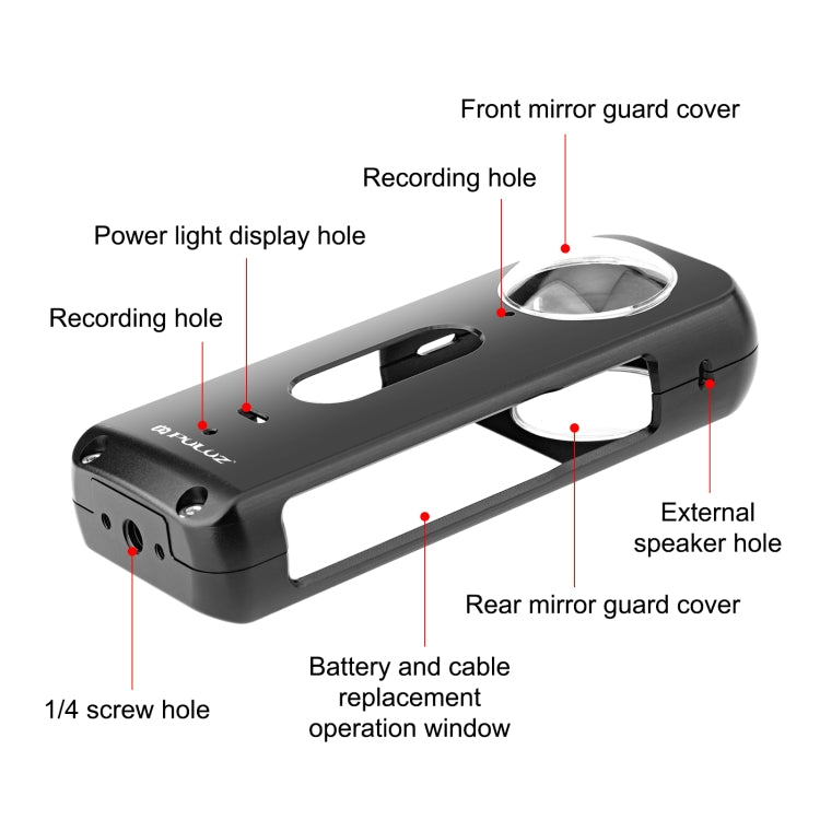 Für Insta360 X3 PULUZ Metallschutzkäfig-Rig-Gehäuserahmen mit Objektivschutz, Metallrahmen mit Objektivschutz US-Lager, Metallrahmen mit Objektivschutz