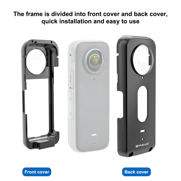 Für Insta360 X3 PULUZ Metallschutzkäfig-Rig-Gehäuserahmen mit Objektivschutz, Metallrahmen mit Objektivschutz US-Lager, Metallrahmen mit Objektivschutz