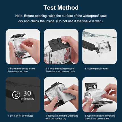 For DJI Osmo Action 5 Pro / 3 / 4 PULUZ 60m Underwater Waterproof Housing Diving Case with Cold Shoe & Buckle Basic Mount & Screw