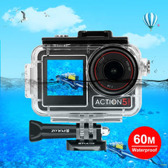 Para DJI Osmo Action 5 Pro / 3 / 4 PULUZ 40m Carcasa impermeable subacuática Estuche de buceo con zapata fría y hebilla Soporte básico y tornillo, para DJI Osmo Action 3 / 4 Estuche impermeable