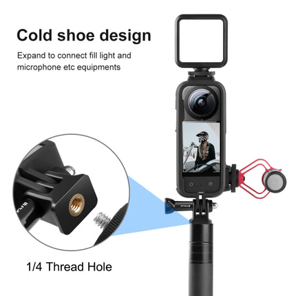 For Insta360 X3 PULUZ Cold Shoe PC Plastic Protective Frame with Adapter Mount & Screw